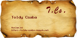 Toldy Csaba névjegykártya